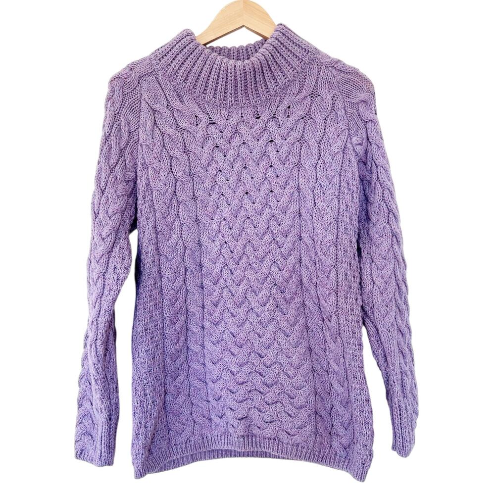 Blarney Woolen Mills Purple Merino Wool Knit Sweater Sz M
